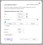 Radera ledighetsansökan, engelska - Anställd