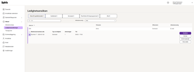 Attestera ledighetsansökningar, Anställd