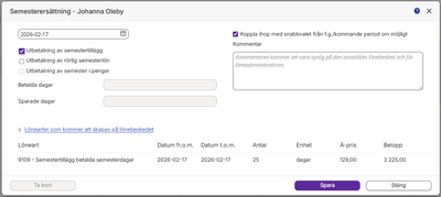 Betala ut semestertillägg i klump i Spiris