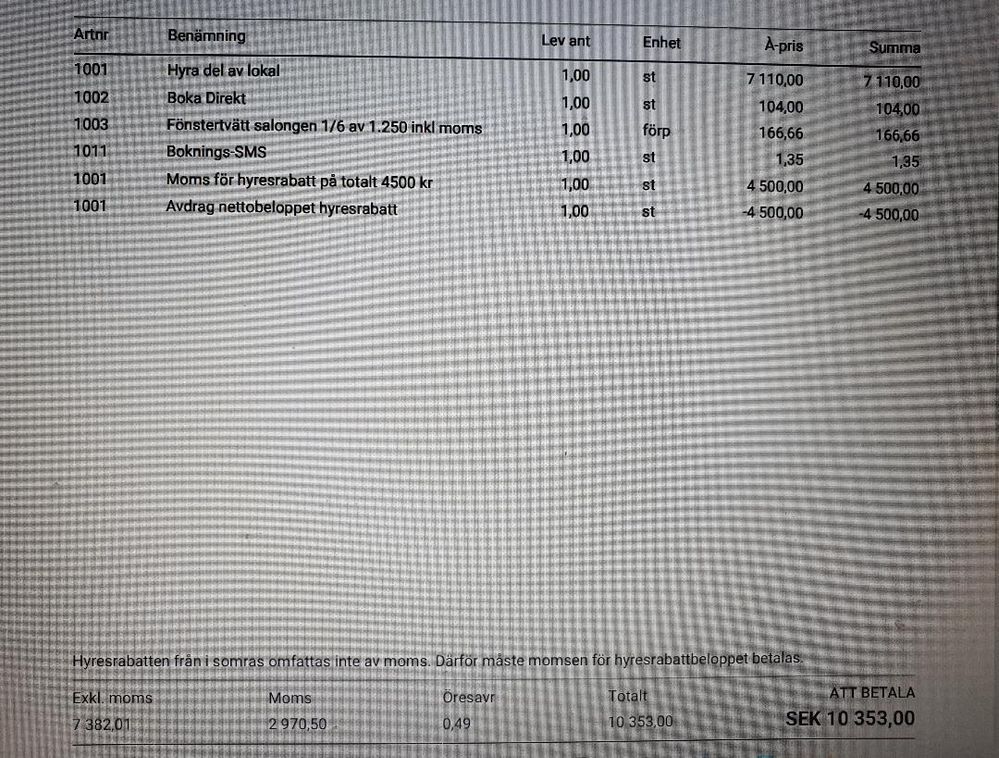 Moms för hyresrabatt