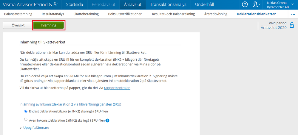 Inlämning