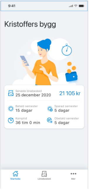 Skiss app för Lönebesked