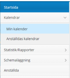 Meny administratör som registrerar tider