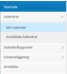 Meny administratör som registrerar tider
