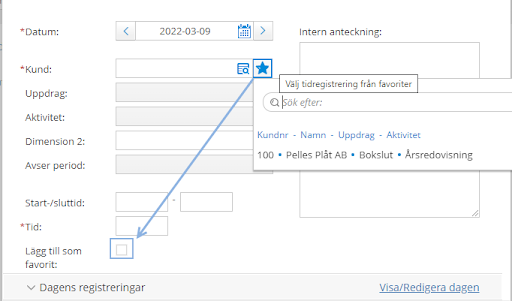Lägg till favoriter.