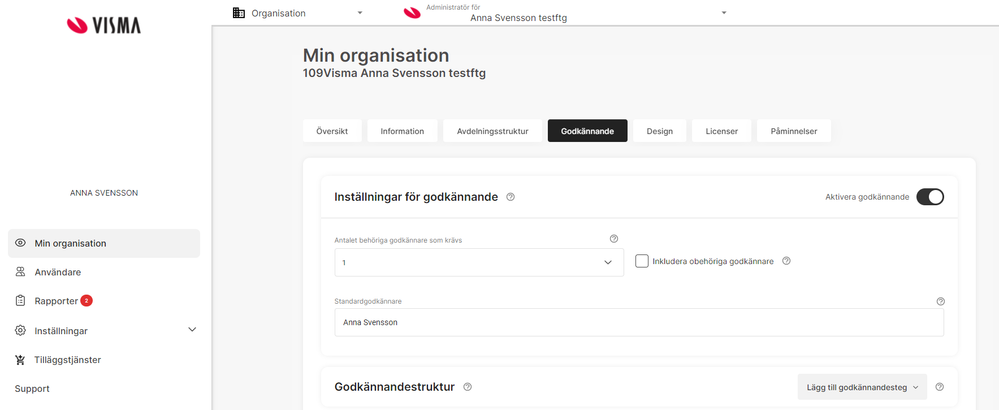 Godkännande i Visma Utlägg