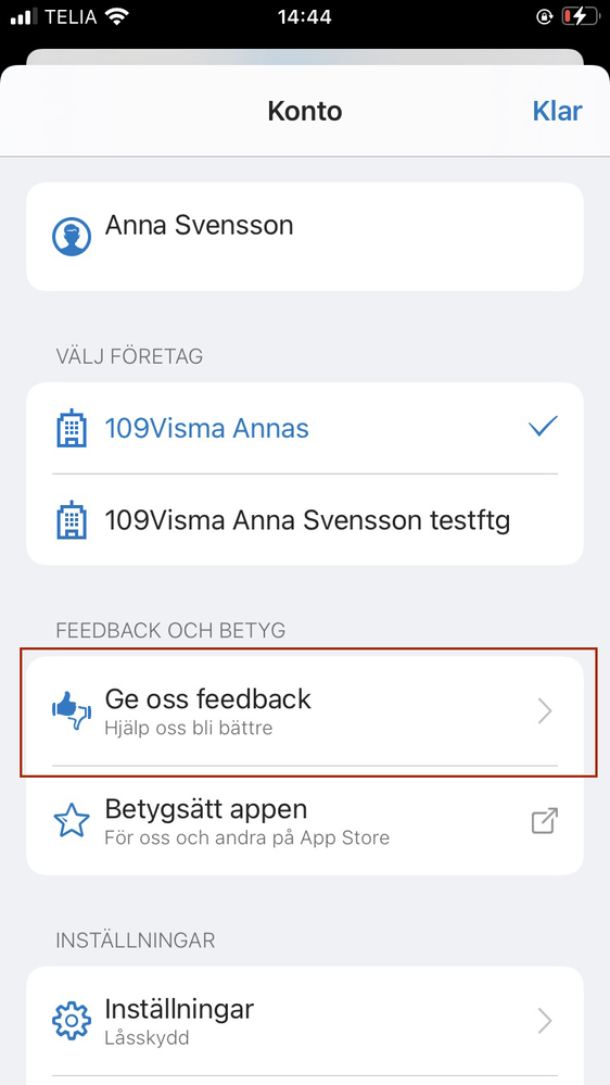 Ge oss feedback i appen Lön Anställd