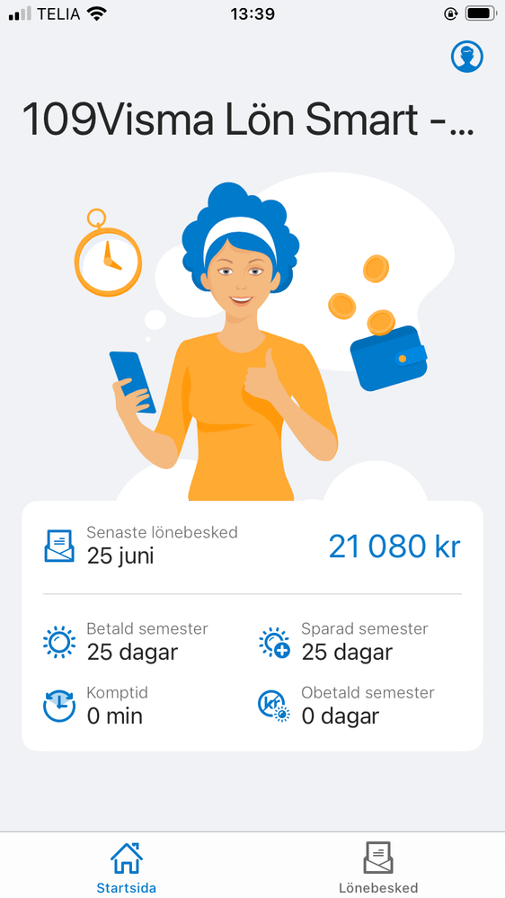 Lönebesked i appen Lön Anställd
