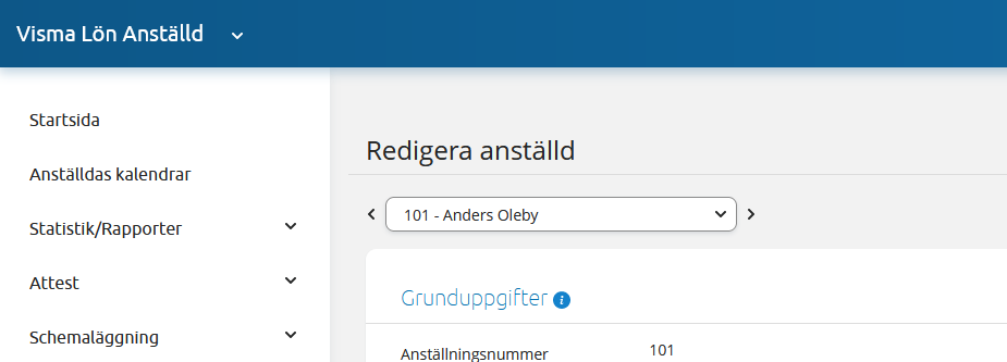 Växla mellan anställda med hjälp av pilar