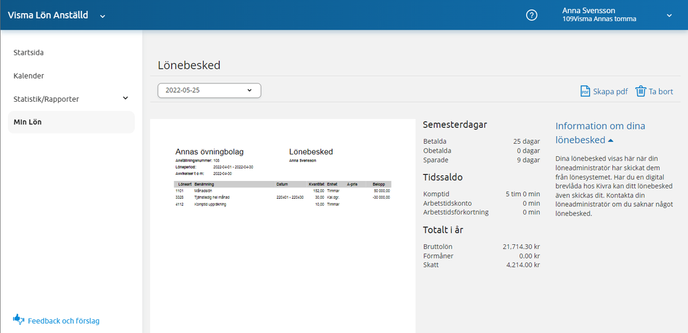 Lönebesked i Min Lön