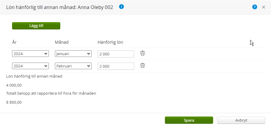 Lägg in hänförlig lön